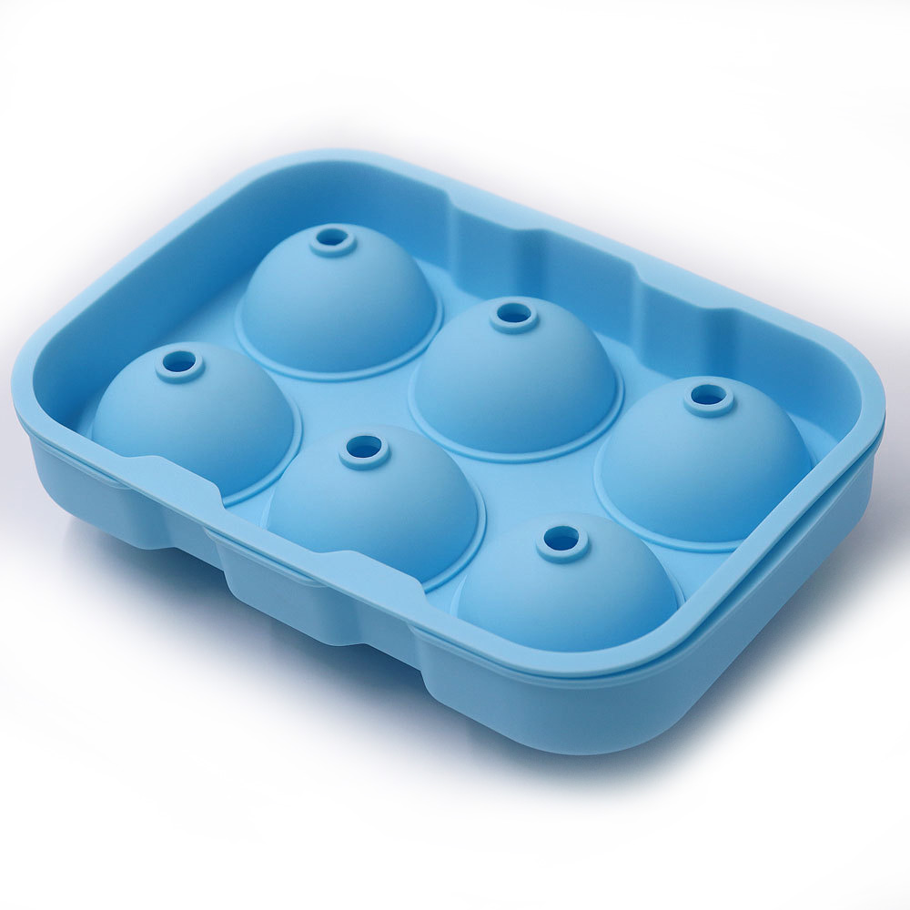 6キャビティ食品等級の球の形のシリコーンの製氷皿のシリコーンの丸型