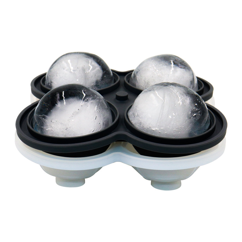 4 空洞高品質の丸型製氷機シリコーン製アイス キューブ トレイ ウィスキー アイス キューブ ボール