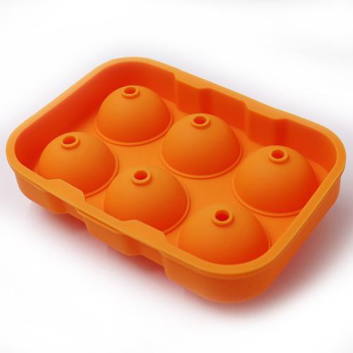 中国 6 キャビティ食品グレードのボール形状のシリコーン製氷皿のシリコーンの丸型
